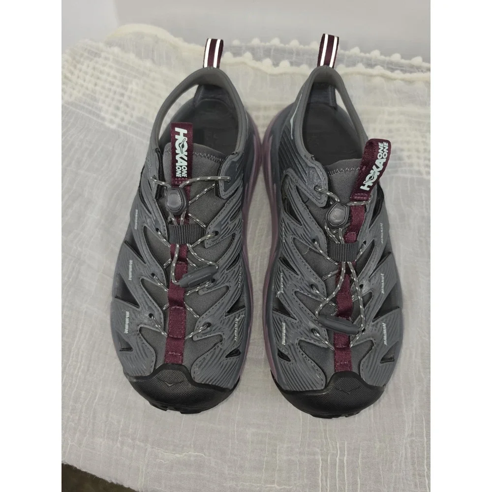 HOKA Hopara Outdoor Mountain Sandals Castlerock Elderberry Gray PurpleWomens 8.5